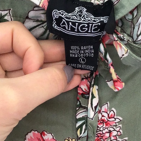 Angie floral wide leg pants front tie - Picture 4 of 6